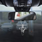DREAMWEAVER - PRAYING HANDS CROSS CAR CHARM